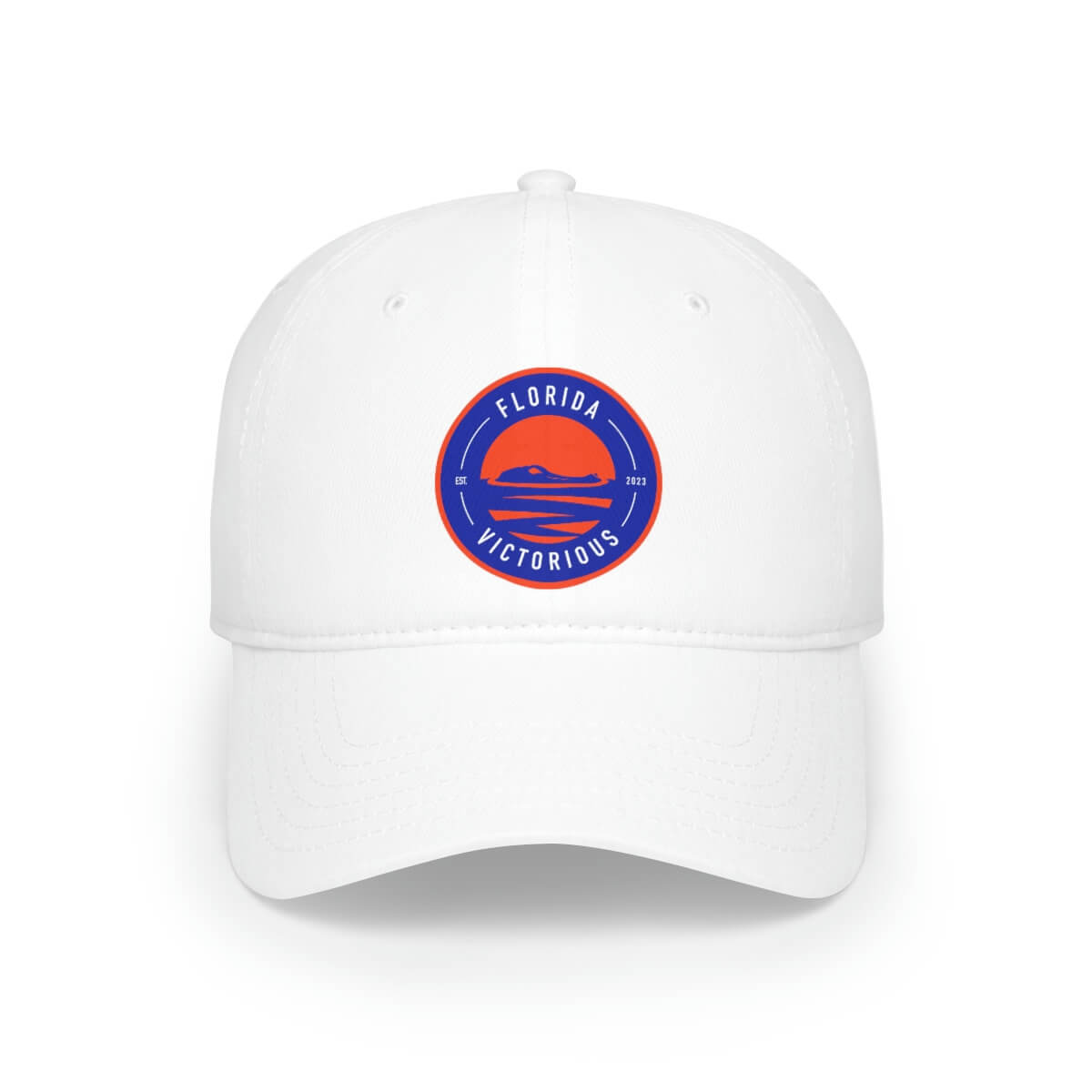Front of Florida Victorious White Patch Hat